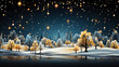 Weihnachten Christmas  Neujahr Karte Wünsche Winter Landschaft Schnee Advent Nacht Sterne blau gold