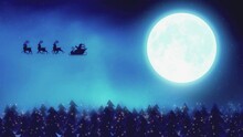 Santa's Midnight Sleigh Ride Under The Moonlight