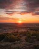 Fototapeta Sawanna - sunset over the mountains