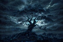 A Tree With Lightning In The Sky, Abstraction