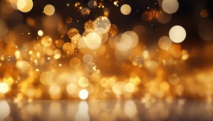 Abstract gold bokeh background. Christmas and New Year concept.