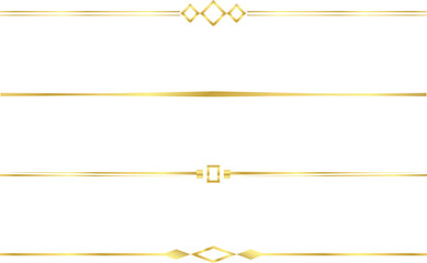 Wall Mural - Vector of Simple Gold Divider Lines