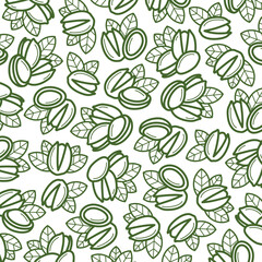 Wall Mural - Pistachio nuts, background set. collection icon pistachio nuts. Vector