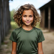 © bmf-foto.de - portrait of a girl in a green t shirt smiling