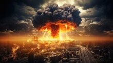 Explosion Nuclear Bomb In Sity