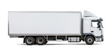 White truck isolated from transparent background, png