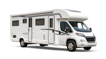 White Motorhome Isolated From Transparent Background