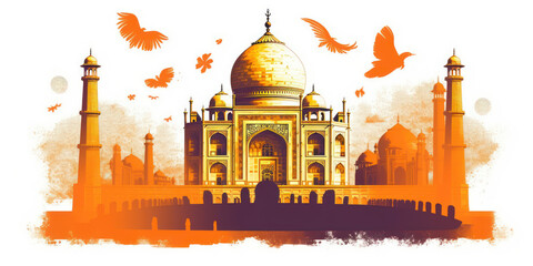 Wall Mural - Logo or representative illustration of India. Generative AI.