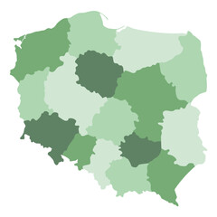  Poland map. Map of Poland in administrative regions