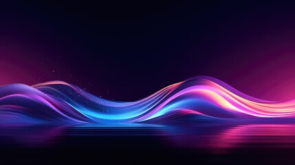 Wall Mural - big neon wave background