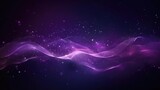 Fototapeta  - Digital purple particles wave and light abstract background with shining dots stars 