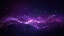 Digital Purple Particles Wave And Light Abstract Background With Shining Dots Stars 