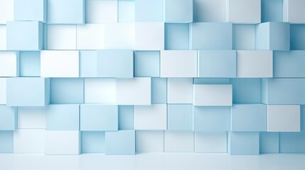 Wall Mural - light whiteblue blocks wall background