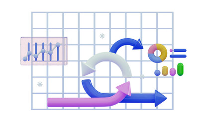3d Agile development decisions methodology business concept Agile life rule cycle