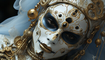 Poster - A glamorous gold mask hides the mystery of Italian culture generated by AI