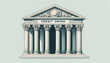 Illustration of classic Greco-Roman columns with the text Credit Union engraved on the entablature, representing financial trust and solidity