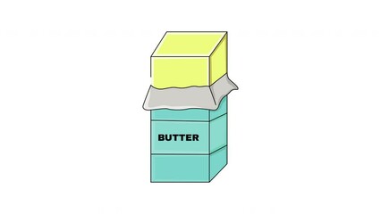 Canvas Print - Animation forms a butter icon