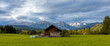 © SNEHIT PHOTO - A wooden barn in the middle of fields near Mittenwald city in Germany