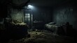 A scary old broken down room with a strange entity inside