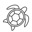 Sea turtle icon, sea element vector graphic