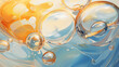 A close up of water bubbles on a surface