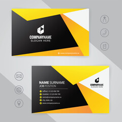 Wall Mural - Set of yellow and black Modern Corporate Business Card Design Templates, vector eps 10