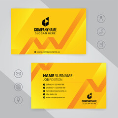 Wall Mural - Set of yellow and black Modern Corporate Business Card Design Templates, vector eps 10