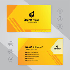 Wall Mural - Set of yellow and black Modern Corporate Business Card Design Templates, vector eps 10