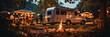 © VALUEINVESTOR - a recreational vehicle parked in a picturesque campsite, generative AI