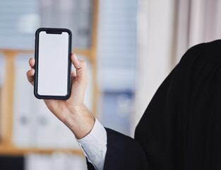 Aufkleber - Hand, phone screen and person with online communication, networking or contact us on social media mockup. Mobile app, ui and chroma key for website, information or marketing space on cellphone