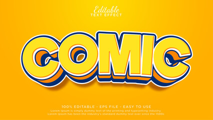 Poster - Comic 3d editable text effect - yellow text effect