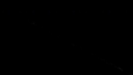 several meteorite trails of fire and smoke (3d) animation of a meteor shower isolated on black, effe