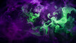 紫と緑の毒々しい煙の背景