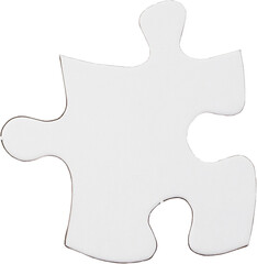 Wall Mural - digital png illustration of white puzzle piece with copy space on transparent background