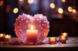 Heart romantic candlelit background soft pastel colors