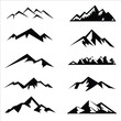 set of 6 mountain icons set. vector illustration. eps file 10.