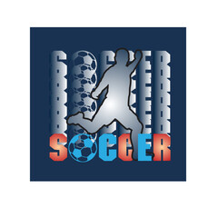 Wall Mural -  soccer sports print vector art