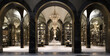 interior of the cathedral, interior of church, lobby facade in ogee arches modern dolce and gabbana