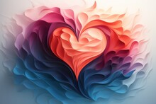 Minimalist Heart Illustration Abstract Background Love