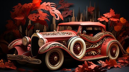 Wall Mural - Vintage luxury car: retro style motor vehicle