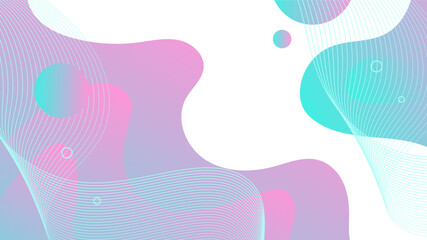 Wall Mural - Modern Abstract Background with Waves Fluid Liquid Motion and Blue Pink Gradient Color