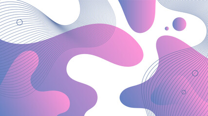 Wall Mural - Modern Abstract Background with Waves Fluid Liquid Motion and Pueple Blue Gradient Color
