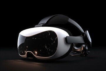 Aufkleber - High-tech VR headset, modern design, reflecting the user's excited expression, futuristic digital environment within the visor VR, 3D Modeling and Rendering