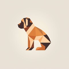 Poster - Dog logo modern and minimalist vector, geometric shapes dog's loyalty and playfulness, Vector illustration in a contemporary graphic design