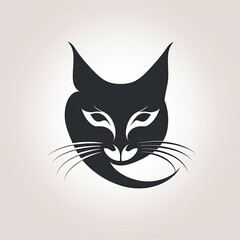 Wall Mural - Cat logo stylish vector with silhouette, Vector illustration in a minimalist and contemporary graphic design
