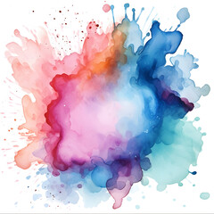 Wall Mural - watercolor splashes on white, Watercolor paint stain