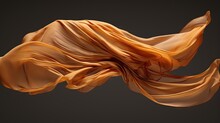 Sienna Scarf In The Wind, Isolated Dynamic Fabric, Brown Fly Cloth 3d Rendering
