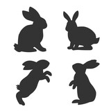 Fototapeta Dinusie - Rabbit Silhouette. Rabbit Vector Illustration.
