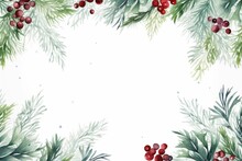 Watercolor Christmas Frame Background