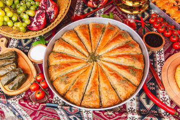 Canvas Print - Baked pies on the table